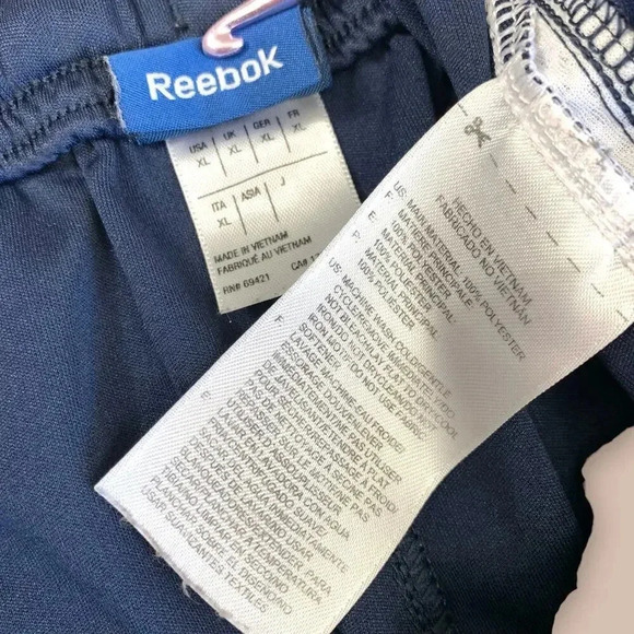 Reebok Athletic Workout Training Gym Shorts Activewear Jersey Size XL Navy White - Picture 12 of 12